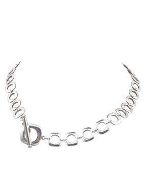 Tiffany & Co Sterling Silver Cushion Toggle Necklace 20" #24768